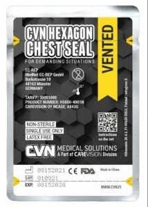 Opatrunek wentylowy CVN Hexagon chest seal vented (PODWÓJNY)